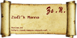 Zsák Manna névjegykártya